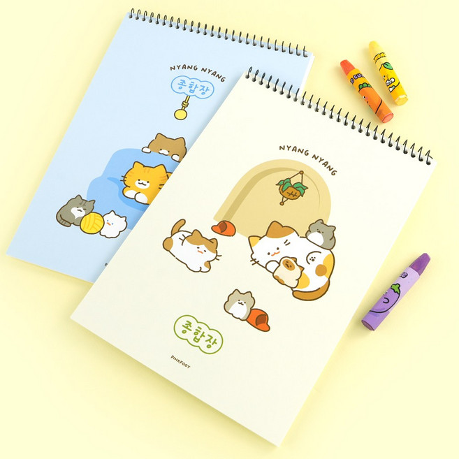 냥냥 무선 종합장 2종 2개씩 4개 1세트, 1개