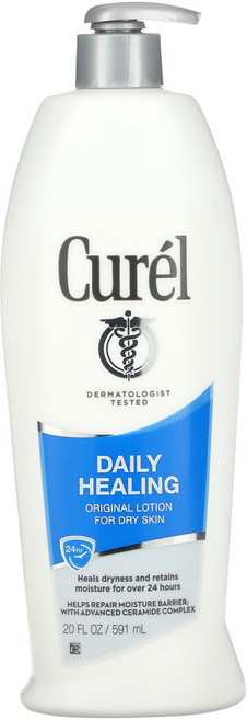 Curel 데일리 힐링 건조한 피부를 위한 오리지널 로션 20fl oz(591ml) 1팩, 1개, 591ml