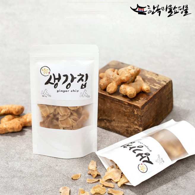 봉동생강으로 만든 부드러운 생강칩 편강 50g 1팩, 1개
