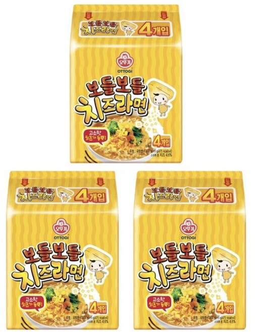 고소한 치즈가 듬뿍! 오뚜기 보들보들치즈라면 (사탕증정), 12개