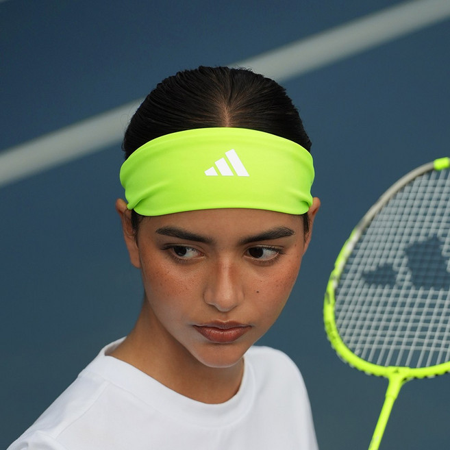 아디다스 에어로레디 스포츠 헤드밴드 안정적 착용감 헤어밴드 운동 머리끈 등산 런닝 테니스, 루시드 레몬, 1개