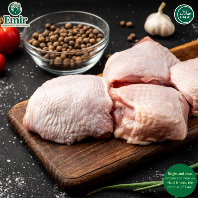 .Halal Premium Seara Frozen Chicken Thighs (Skin-On Bone-In) 프리미엄 할랄 세아라 냉동 닭허벅지살 (껍질 뼈 포함), 2개, 1kg