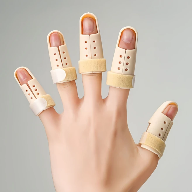 천끝 손가락 고정 보호대 깁스 지지대 6개, 살구색, 1세트 - 쿠팡