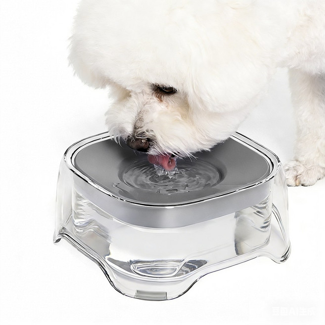 반자동 필터형 급수기 2L 대용량 물그릇 DSW03, 1개, 그레이