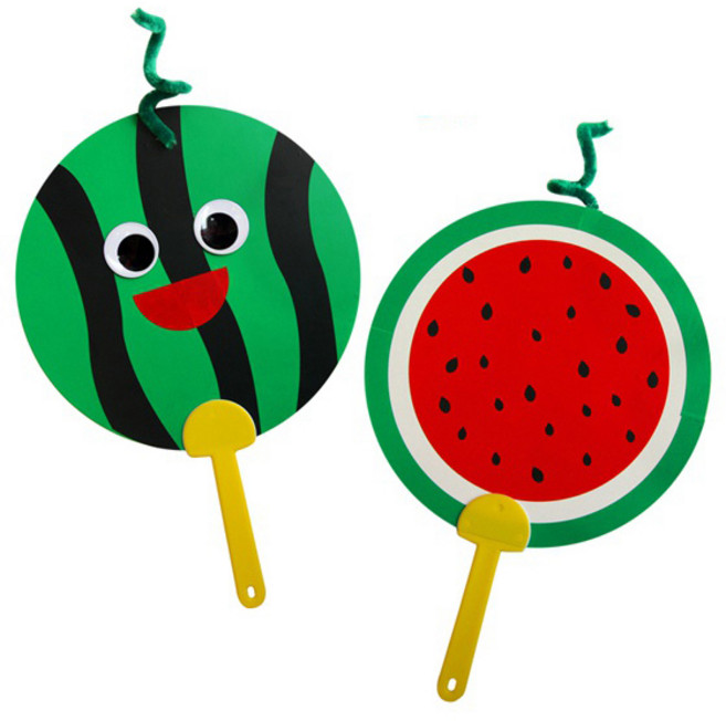 유니아트 수박 부채 만들기 재료 미술놀이 꾸미기, 1개