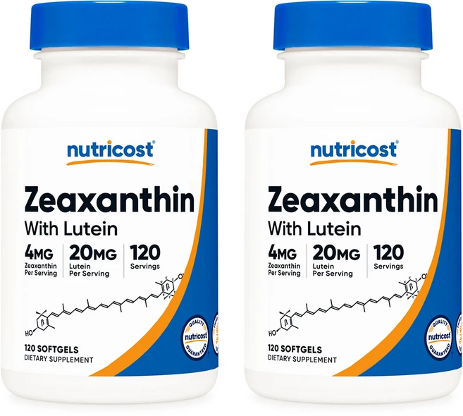 Nutricost Zeaxanthin Lutein 뉴트리코스트 제아잔틴 루테인 120소프트젤 2팩, 120정, 2개 - 쿠팡