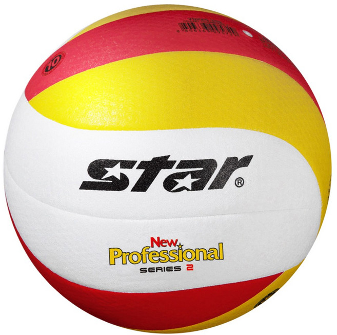 스타 뉴프로페셔널2 배구공, 화이트 + 레드 + 옐로우, 1개