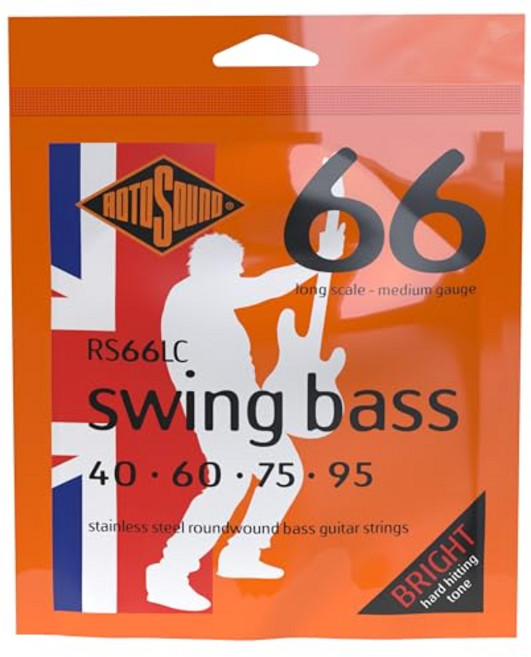 로토사운드 RS66LC 스윙 베이스 66 스테인리스 스틸 베 Rotosound RS66LC Swing Bass 66 Stainless Steel Bass Guitar Strings, 문자열, 1개