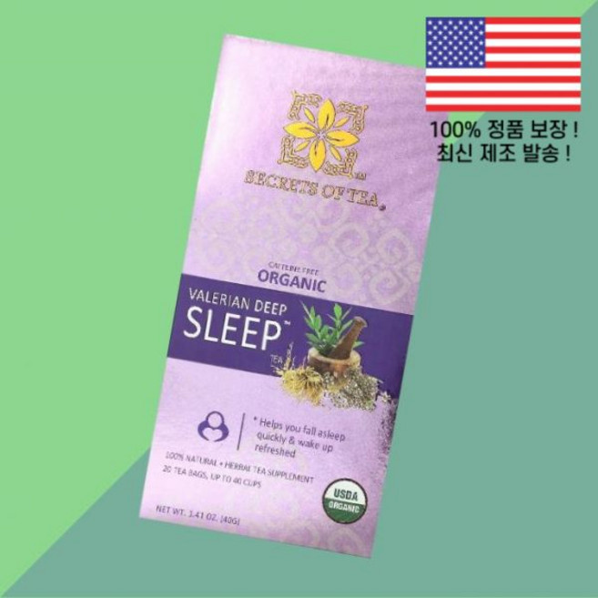 시크릿 오브 티 발레리안 딥 슬립 카페인 프리 티백 20개 1.41온스 40g Secrets of Tea Organic Valerian Deep Sleep Caffeine Fr, 시크릿 오브 티 발레리안 딥 슬립 카페인 프리 티백 2, 1
