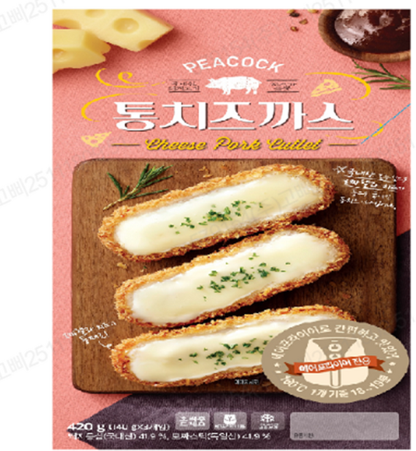 피코크 통치즈까스 420g 냉동, 840g, 2개