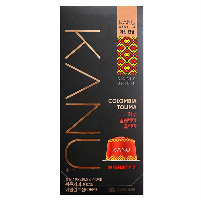 카누 바리스타 머신 전용캡슐 콜롬비아 톨리마, 9.5g, 10개입, 4세트