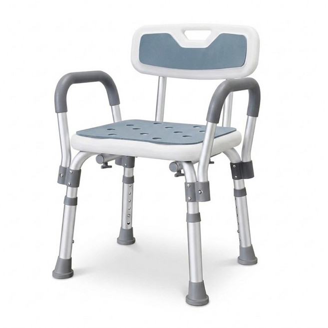 실버양품 목욕의자 가볍고 튼튼한 등받이 목욕의자 노인 환자 욕실의자, 화이트