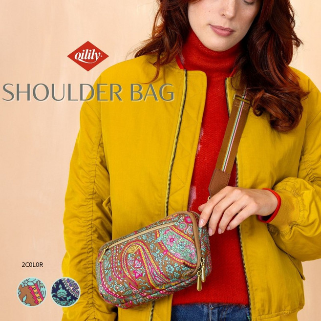 오일릴리 여성 유럽 여행 가방 4포켓 페이즐리 수납 크로스백