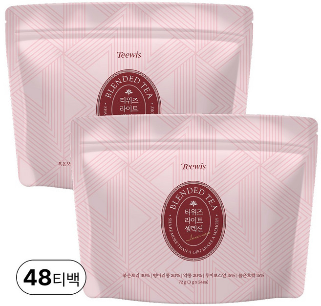 티위즈 임산부 루이보스티 보리차 호박차 병아리콩 카페인 없는 블렌딩티 임당티, 48개, 3g