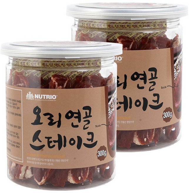 뉴트리오 스테이크 반려견 간식, 오리연골맛, 300g, 2개