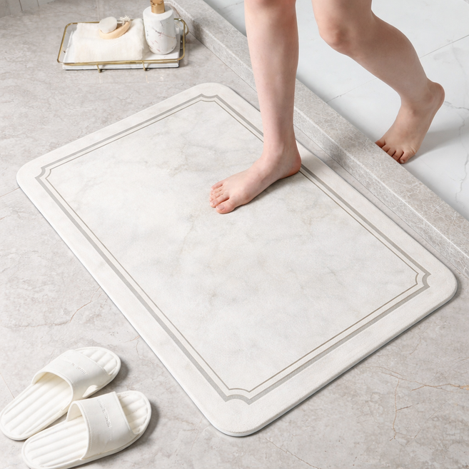 솜솜스퀘어 유럽풍 마블 대리석 문양 규조토 욕실 발매트