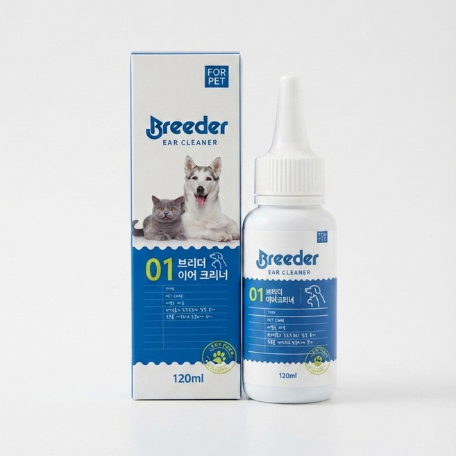 브리더 강아지 고양이 이어클리너 귀세정제, 1개, 120ml