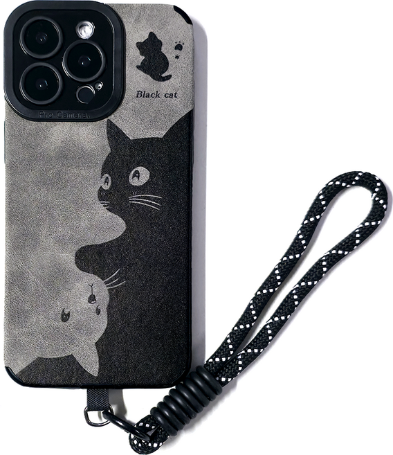 올리스트 고양이 아이폰 휴대폰 스트랩 케이스