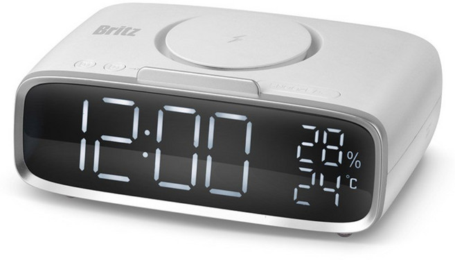 브리츠 무선충전 탁상용 알람시계 무드등 스피커, bZ-q230k(국내무료배송), 단색