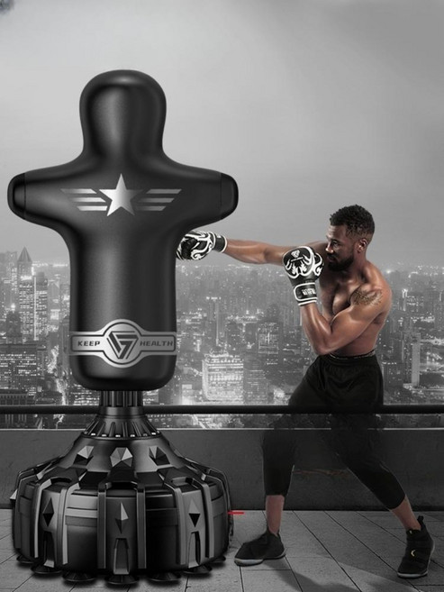 목인장 영춘권 수련 절권도 킥복싱 나무인형 무술 복싱바 스트레스 펀치 연습 장비 기구, 1.7M-레드