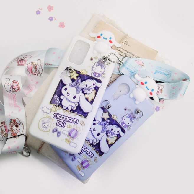 갤럭시 아이폰 케이스 시나모롤 글리터 그립톡 실리콘폰 목걸이폰 스트랩폰 스탠드 거치대