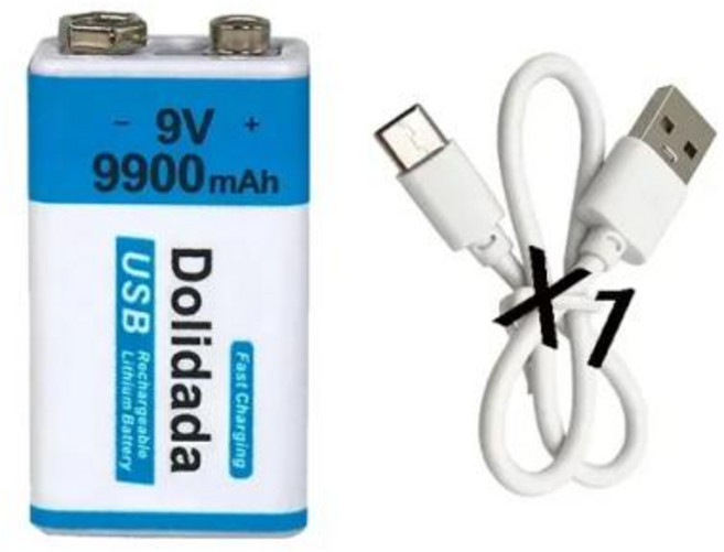 2024 충전식 배터리 멀티미터 마이크 장난감용 베스트셀러 9V 9900Mah USB 고속 충전 라인 LI-ION, 1개, 1개입