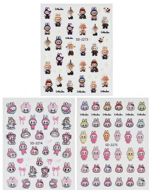 바이유즈 할로윈몬스터 네일스티커, 3개, 혼합