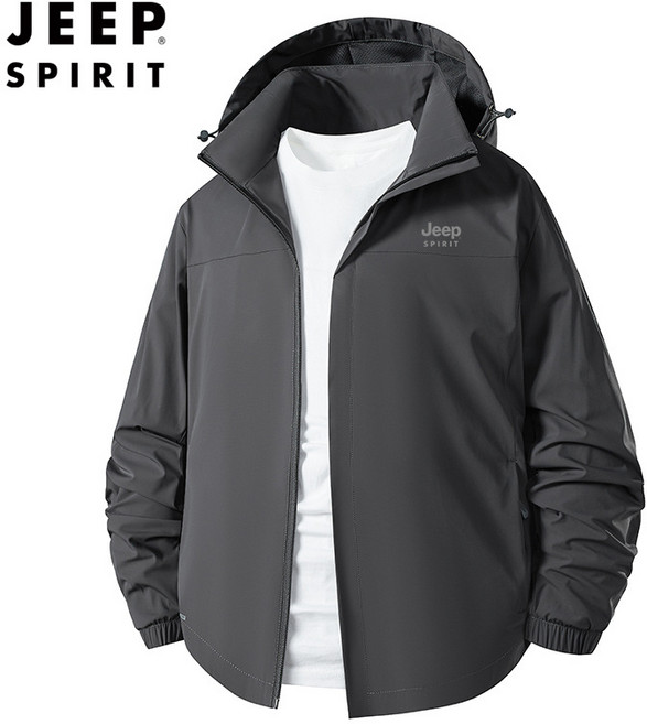 JEEP SPIRIT 지프 남성 봄 여름 스판 바람막이 스크래치 방지 후드 탈부착 캐주얼 코트 JP-6923+사은품