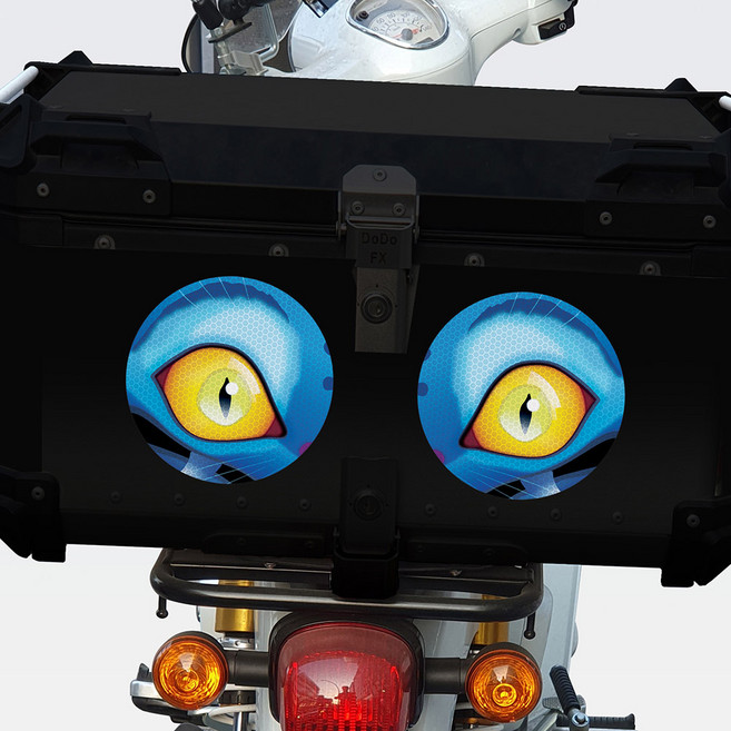 왕눈이 고휘도반사시트 안전거리 라이더 배달오토바이 탑박스 스티커 국내생산, 1개, 애니펫01