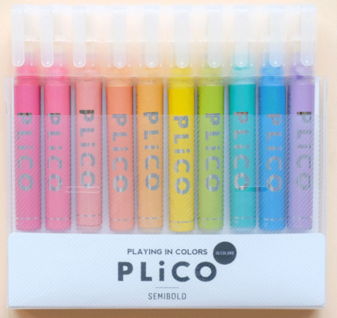 플리코 아크릴마카 페인트마카 세미볼드펜 거울 유리에 쓰는 펜 10색 세트 Plico Acrylic Marker, 세트C