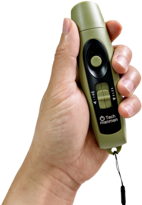 테크만만 전자 호루라기 충전식 호각 LED 조명, 1개, 카키