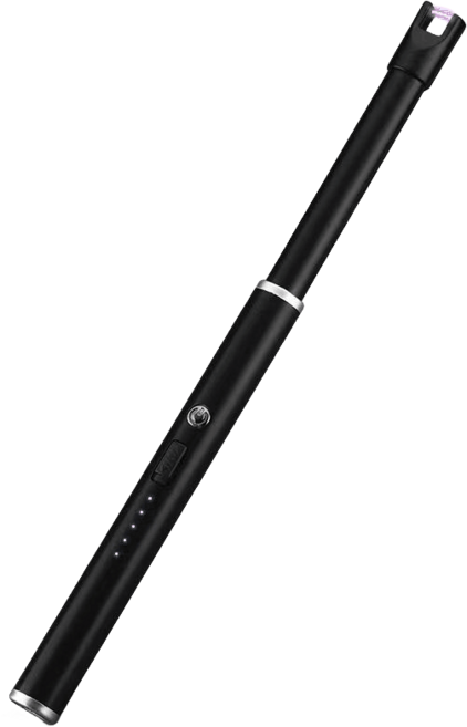 십전십미 컬러 플라즈마 토치 라이터 촛불 숯불 가스 점화, 토치라이터-블랙, 1개