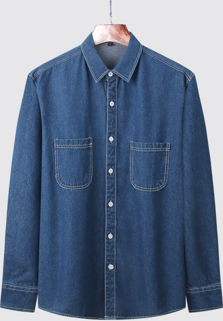 남성 데님 셔츠 더블포켓 셔츠 심플 캐주얼 아우터 데일리 코디
