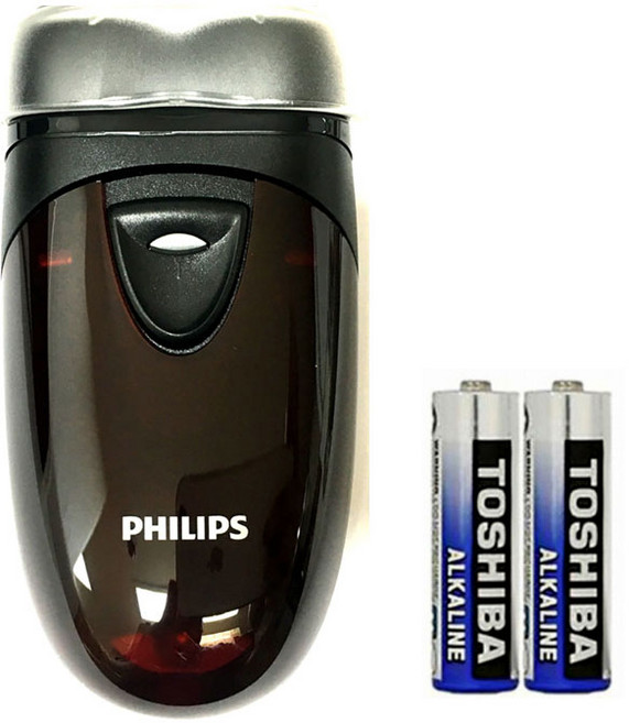 필립스 휴대용 면도기, 혼합 색상+건전지2알, PQ206