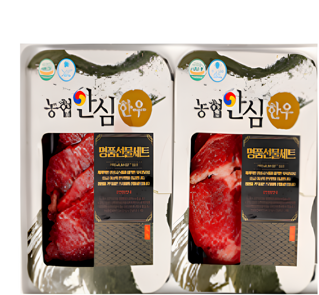 [명가한우] 명품 농협 안심 한우 소고기 선물 세트 1++ 냉장 구이용 500g (등심 살치) (소담세트), 1박스