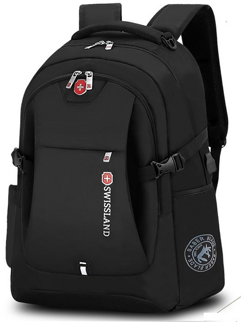 SWISSLAND 大容量防潑水電腦雙肩包 適用15.6吋筆電 多功能分層 耐磨防刮 舒適透氣後背包 可掛行李箱 男用背包