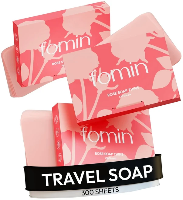 FOMIN - 손 씻기용 종이 비누 시트 100매 자스민 휴대용 여행용 용해 가능한 캠핑용 미니, Rose (Pack of 3) - 쿠팡