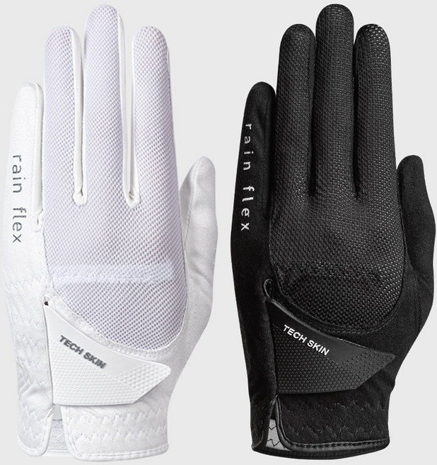 테크스킨 레인플렉스 양손 레인 골프장갑 (화이트블랙), 블랙, 1개