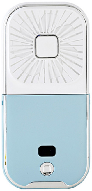 KDNC 목걸이 스마트 휴대/탁상용 미니 선풍기 휴대폰거치기능 보조배터리기능 타입C충전구, 화이트+블루