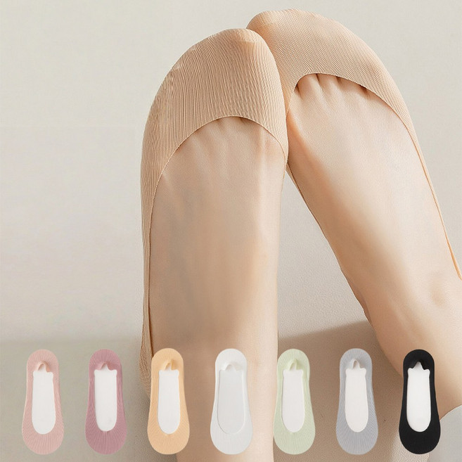 Amnesia cat 7족 여성 페이크삭스 여름 얇은 양말 세트