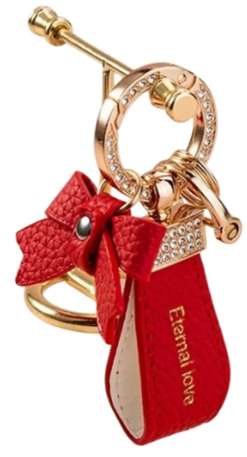 해다인 여성고급 가죽키링 자동차키홀더, 레드 전화번호키링