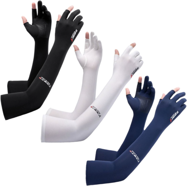 마이빌 심리스 손가락 쿨토시 자외선차단 스포츠 골프 등산 낚시 남여공용, 1세트, 화이트