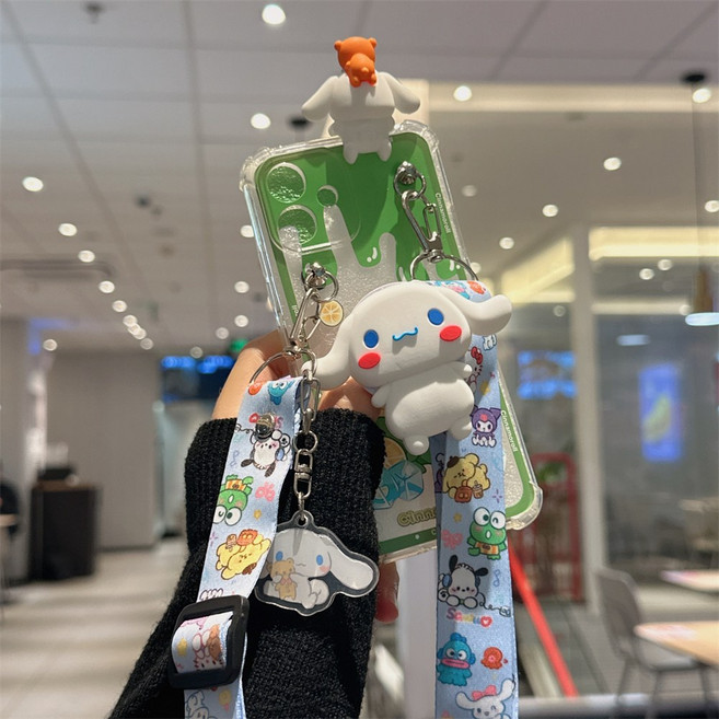 갤럭시A23 귀여운 유니크한 강아지 피규어 거치대 스트랩 목걸이 케이스