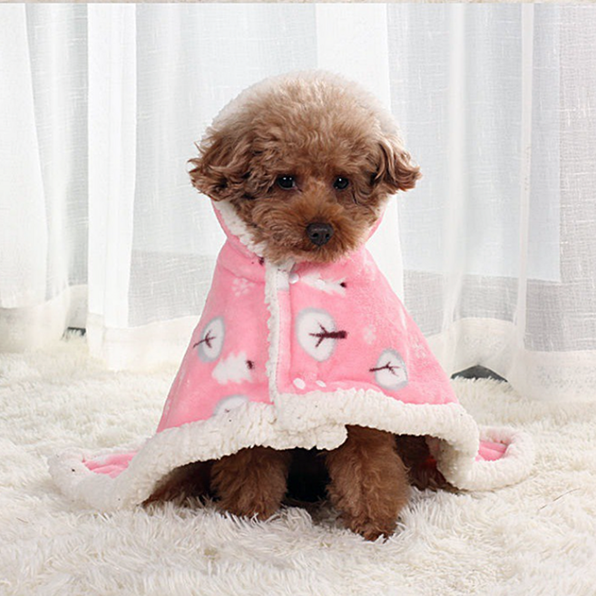 포근 망토 유모차담요 강아지옷 애견 숄 후드 케이프 스카프 고양이 수면잠옷, 핑크, 1개