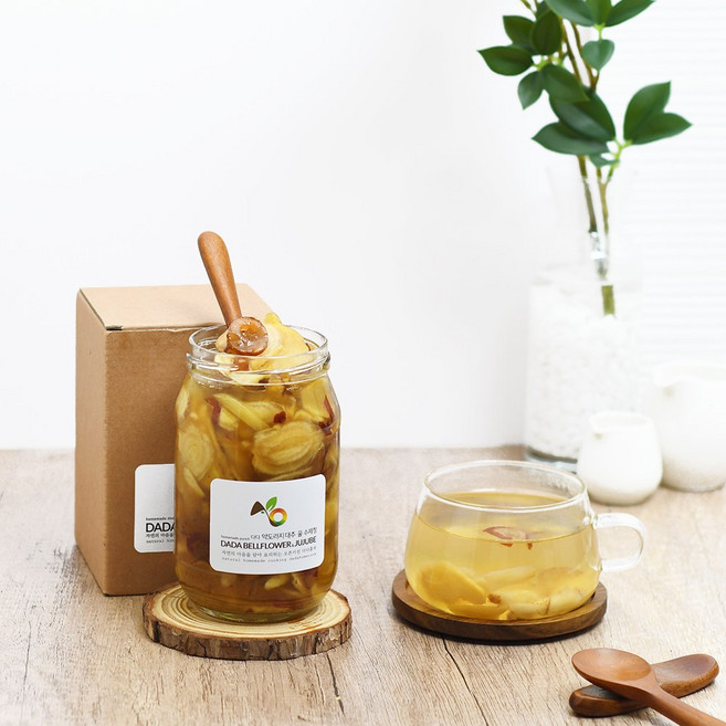 약도라지대추꿀청 500g 홈카페 따뜻한 약도라지차 수제 과일청 선물용 다다홈쿡, 1개, 1개입