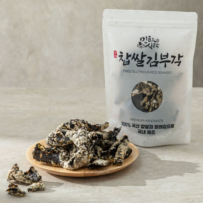 민하네식탁 수제 찹쌀 김부각 남원 화사 부각 아이들간식 맥주안주, 50g, 3개