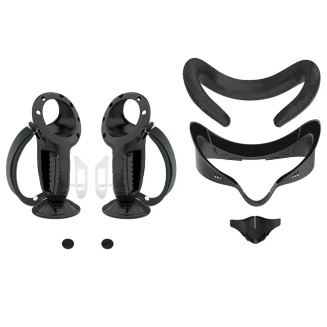 메타 퀘스트 3S 컨트롤러용 실리콘 커버 편안한 얼굴 인터페이스 브래킷 콤보 필수 VR 액세서리, 03 M061 and 043 black
