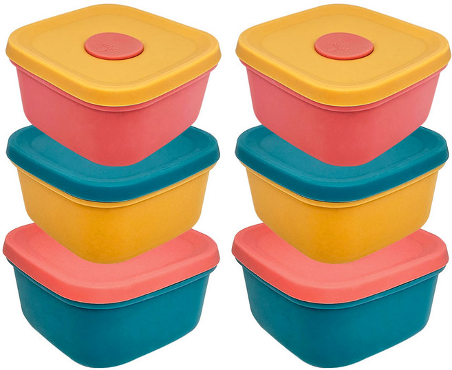 국산 실리콘밥팩 냉동밥보관용기 전자레인지 밀폐 소분용기 300ml, 6개, 혼합