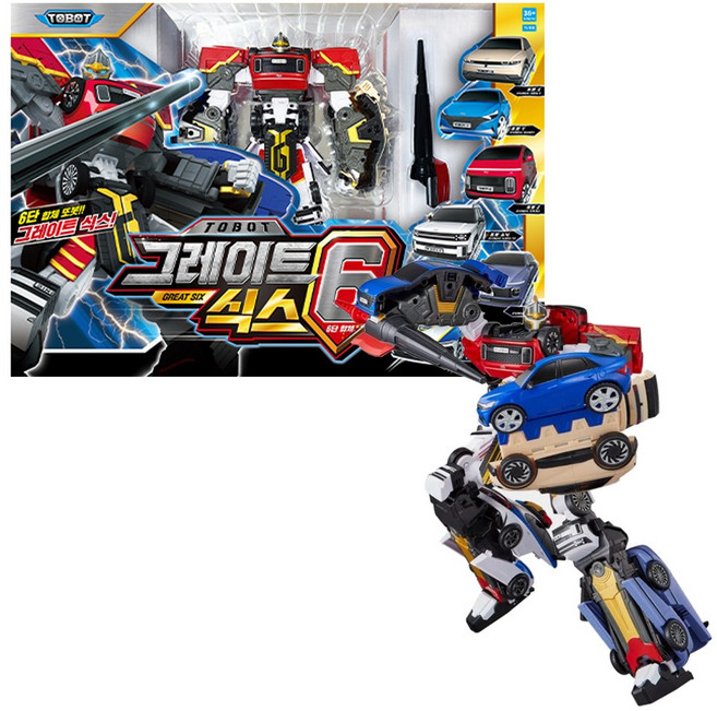 영실업 또봇 그레이트 식스 Y Z X 소닉 켄 C 6종 합체 변신로봇 장난감 세트, 1개, 혼합색상