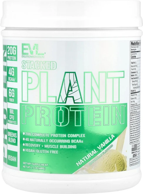 이보루션 EVLution 플랜트 프로틴 바닐라 680g 단백질, 1개 - 쿠팡